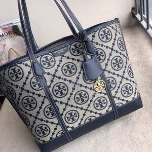 NEW! Tory Burch Tote Bag Navy Blue